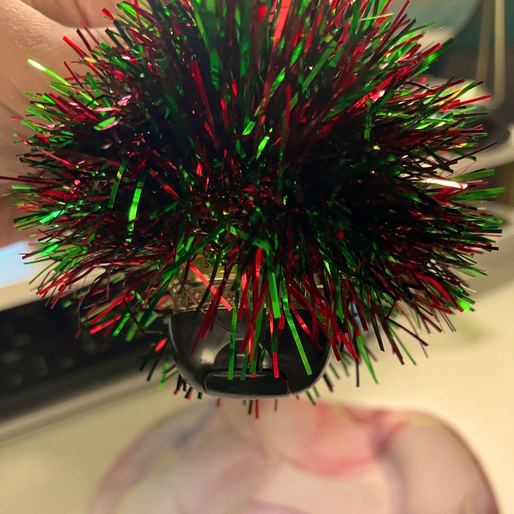 Tinsel hand sanitizer holder